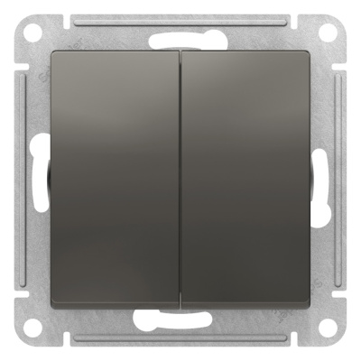 Переключатель 2-клавишный перекрестный, 2 x сх. 7, 10АХ Systeme Electric AtlasDesign Сталь ATN000973