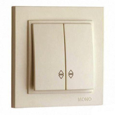 Выключатель двухклавишный проходной Mono Electric Despina 10А 250В крем 102-170023-111