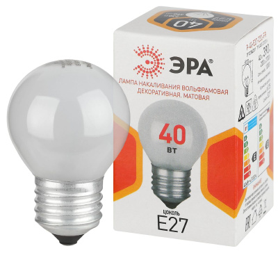 Лампа накаливания Эра P-40-E27-230-FR шар Б0066392