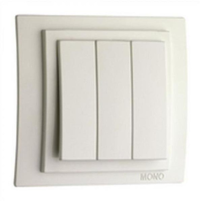 Выключатель трехклавишный Mono Electric Despina-Larissa 10А 250В слоновая кость 500-000122-114