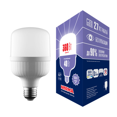 Лампа светодиодная Volpe Norma LED-M80-40W/6500K/E27/FR/NR UL-00006790