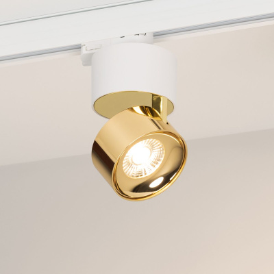 Трековый трехфазный светильник Arlight SP-PLURIO-TRACK-4TR-R77-9W Day4000 (WH-BRS, 36 deg, 230V) (IP20 Металл) 038100