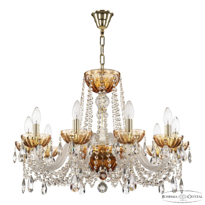 Подвесная люстра Bohemia Ivele Crystal 5402/10/240 G Amber/M-1H