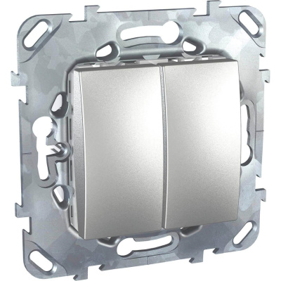 Переключатель двухклавишный Schneider Electric Unica 10AX 250V MGU5.213.30ZD