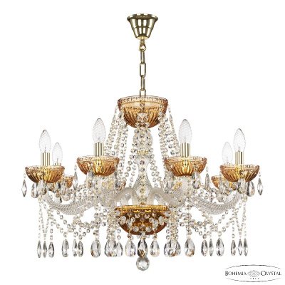 Подвесная люстра Bohemia Ivele Crystal 5413/8/240 G Amber/M-1G