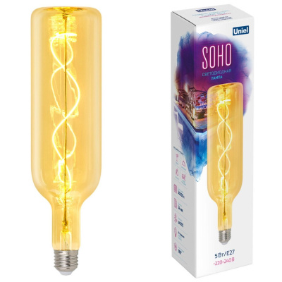 Лампа светодиодная Uniel LED-SF21-5W/SOHO/E27/CW GOLDEN GLS77GO UL-00010070