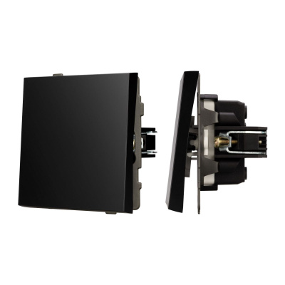 Механизм выключателя одноклавишный проходной Arlight SWT-TENDO-MKP1-PL-BK (230V, 10A) 054041