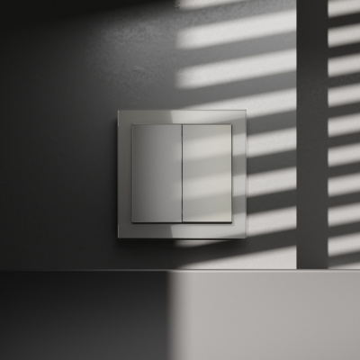 Перекрестный переключатель встраиваемый Voltum S70 двухклавишный 10А, (шелк) VLS020504