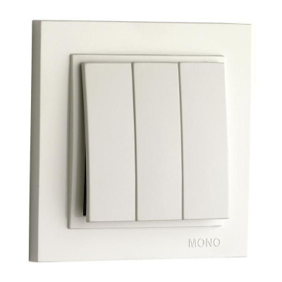 Выключатель трехклавишный Mono Electric Despina 10А 250В белый 102-190022-114