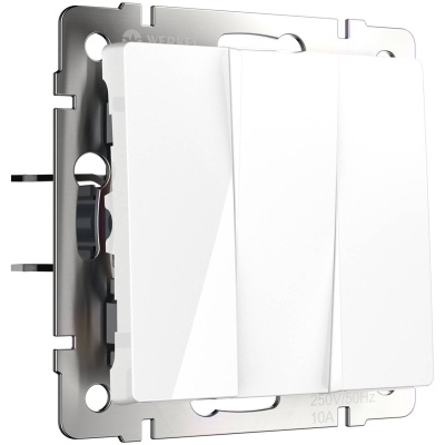 Выключатель трехклавишный Werkel белый W1130001 4690389155246