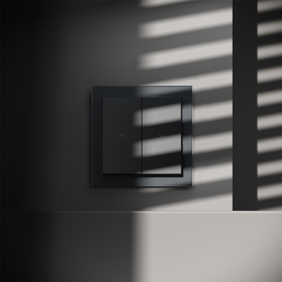 Выключатель встраиваемый Voltum S70 для жалюзи 10А, (графит) VLS020707