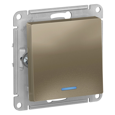 Выключатель 1-клавишный с подсветкой, сх.1а, 10АХ Systeme Electric AtlasDesign Шампань ATN000513