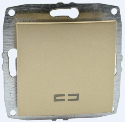 Выключатель одноклавишный с подсветкой Mono Electric Despina-Larissa 10А 250В титан 500-002225-101