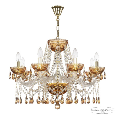 Подвесная люстра Bohemia Ivele Crystal 5413/8/240 G Amber/M-1G K721
