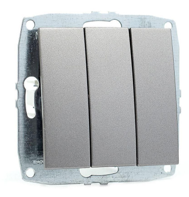 Выключатель трехклавишный Mono Electric Despina-Larissa 10А 250В антрацит 500-002422-114