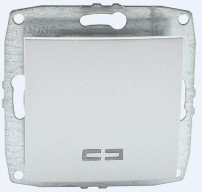 Выключатель одноклавишный с подсветкой Mono Electric Despina-Larissa 10А 250В серебро 500-002125-101