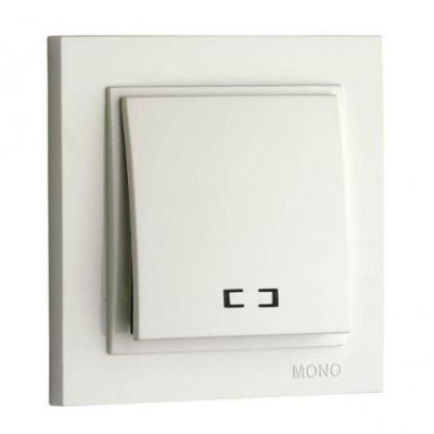 Выключатель одноклавишный с подсветкой Mono Electric Despina 10А 250В белый 102-190025-101