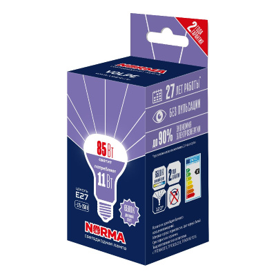 Лампа светодиодная Volpe Norma LED-R63-11W/6500K/E27/FR/NR UL-00010999