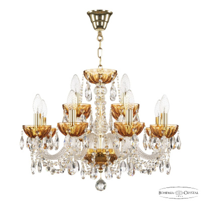 Подвесная люстра Bohemia Ivele Crystal 5402/8+4/195 G Amber/M-1H