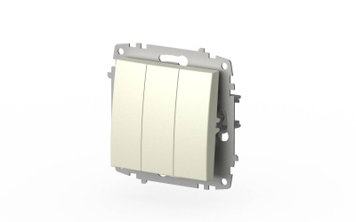 Выключатель трехклавишный ELBI Zena Vega 609-010300-254