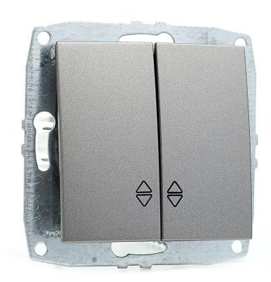 Выключатель двухклавишный проходной Mono Electric Despina-Larissa 10А 250В антрацит 500-002423-111