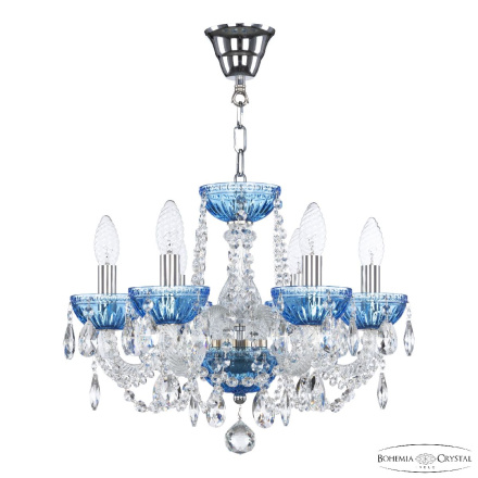 Подвесная люстра Bohemia Ivele Crystal 5402/6/141 Ni Aquamarine/M-1G