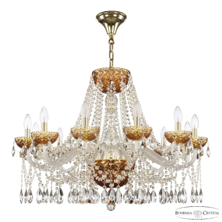 Подвесная люстра Bohemia Ivele Crystal 5413/12/300 G Amber/M-1F