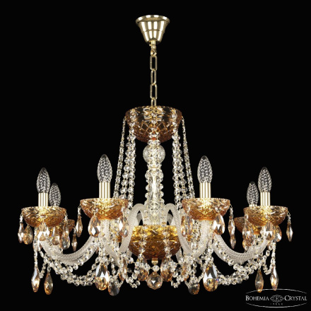 Подвесная люстра Bohemia Ivele Crystal 5402/8/240 G Amber/M-1F K721