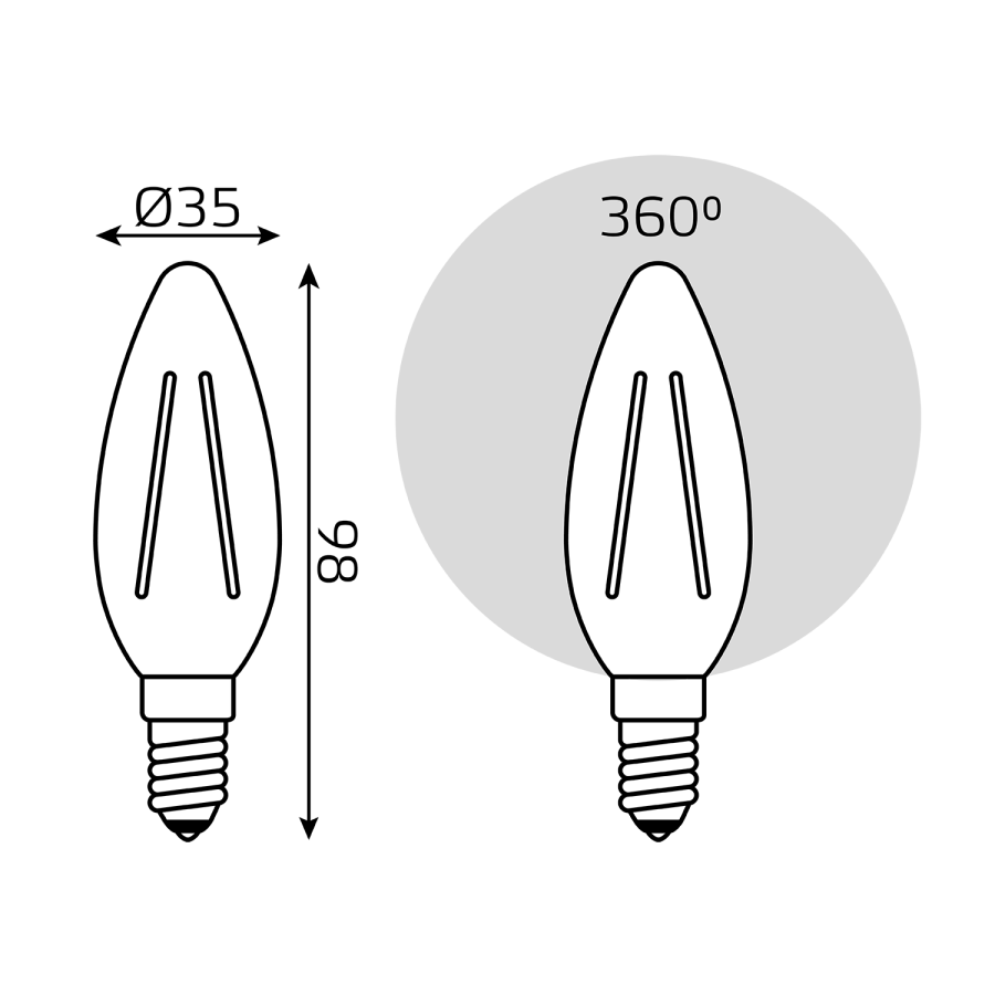 Лампа светодиодная Gauss Filament E14 7W 2700K 103901107T
