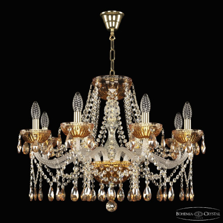 Подвесная люстра Bohemia Ivele Crystal 5413/8/240 G Amber/M-1G K721