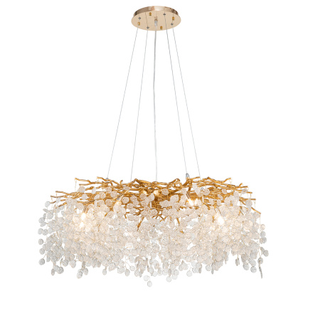 Подвесная люстра Delight Collection Shiro-noda FTB006R-100 brass/clear