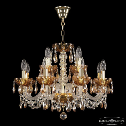 Подвесная люстра Bohemia Ivele Crystal 5402/8+4/195 G Amber/M-1H K721