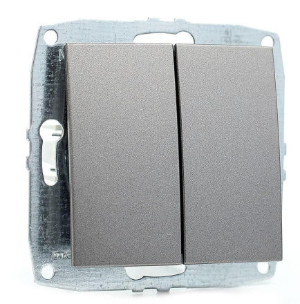 Выключатель двухклавишный Mono Electric Despina-Larissa 10А 250В антрацит 500-002425-102