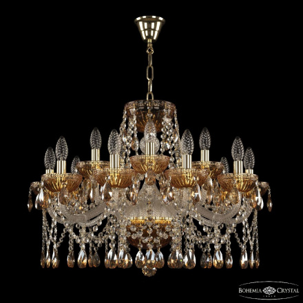 Подвесная люстра Bohemia Ivele Crystal 5413/10+5/240 G Amber/M-1G K721