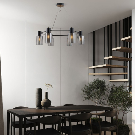 Подвесная люстра Eurosvet Notion 70219/6 черный/античная бронза a065299