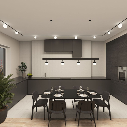 Трековый однофазный светильник Denkirs Smart Moon DK8055-BK