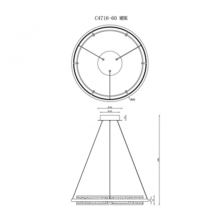 Подвесная люстра iLedex Meridian C4716-60 MBK