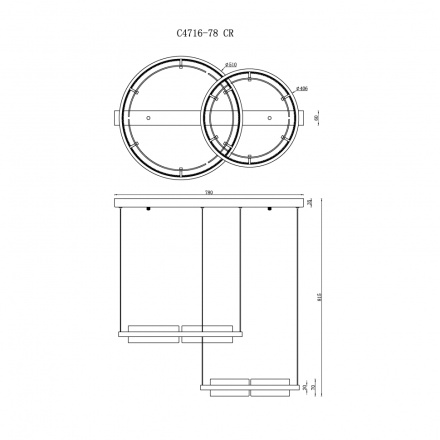 Подвесная люстра iLedex Meridian C4716-78 CR