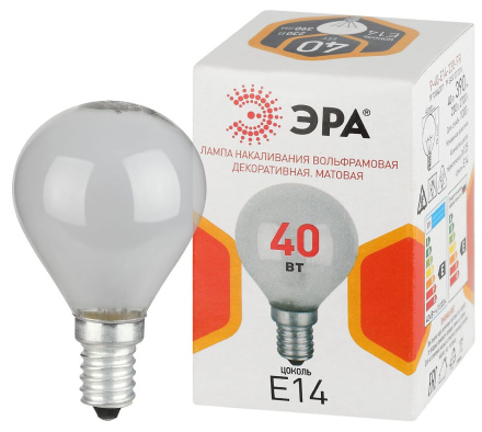 Лампа накаливания Эра P-40-E14-230-FR шар Б0066411