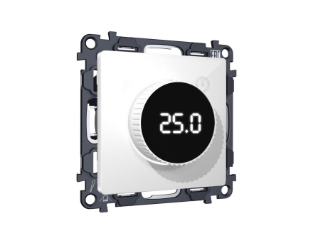 Комплект механизма терморегулятора теплого пола с цифровым дисплеем с подсветкой 16A-250V Alfa Белый глянец Quant Ambrella Volt MA105810 (AP1058, VM1385)