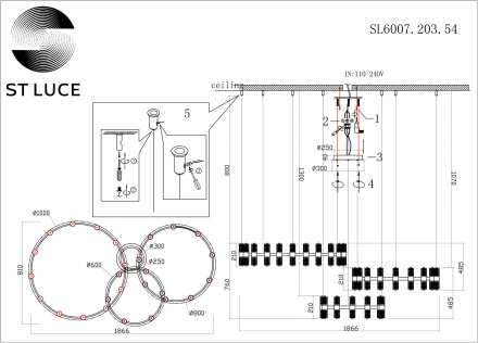 Подвесная люстра ST Luce Gemina SL6007.203.54