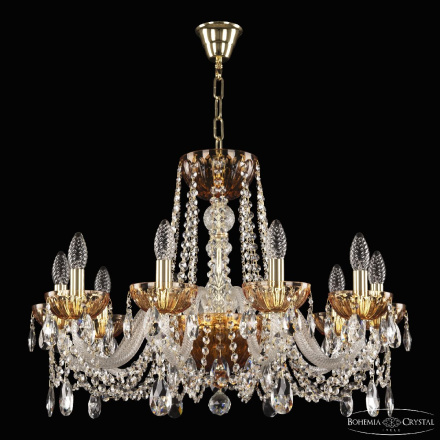 Подвесная люстра Bohemia Ivele Crystal 5402/10/240 G Amber/M-1H