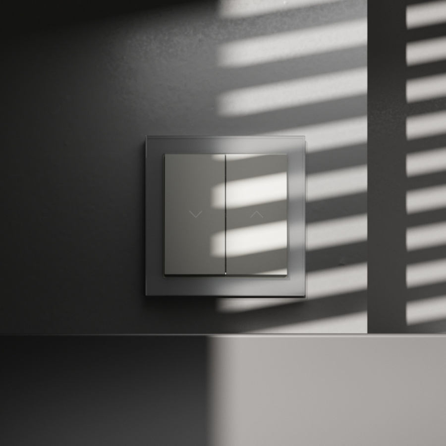 Выключатель встраиваемый Voltum S70 для жалюзи 10А, (сталь) VLS020705