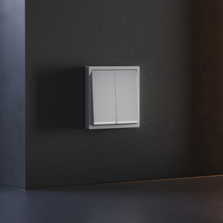 Клавиши для выключателя/переключателя двухклавишного с подсветкой Voltum S70 (серый) VLS000416