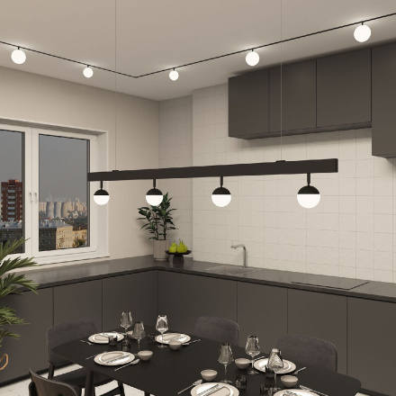 Трековый однофазный светильник Denkirs Smart Moon DK8055-BK