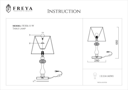 Настольная лампа Freya Adelaide FR2306-TL-01-W