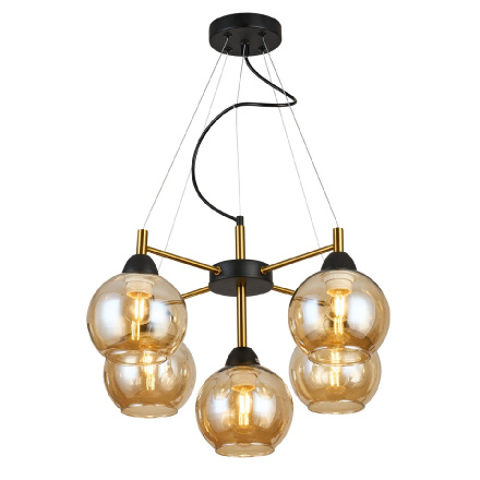 Подвесная люстра IMEX MD.9056-5-P-BK+COP