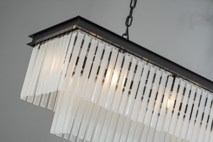 Подвесная люстра Delight Collection 1920s Odeon KR0387P-12C/P black/frost