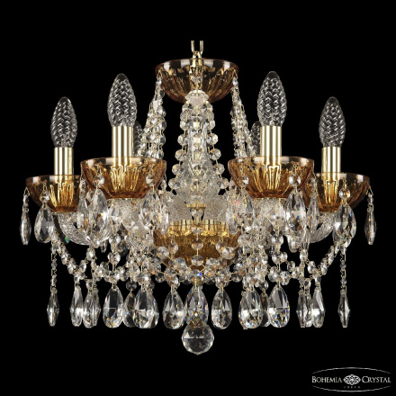 Подвесная люстра Bohemia Ivele Crystal 5413/6/141 G Amber/M-1H