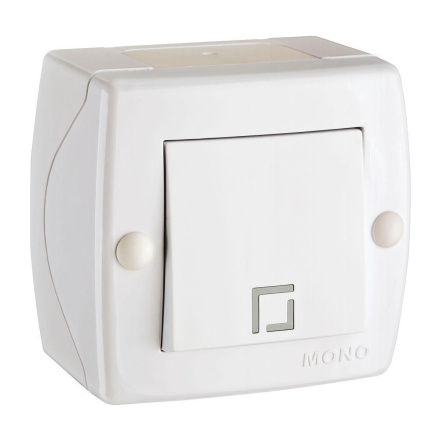 Выключатель одноклавишный Mono Electric Octans IP20 10А 250В белый 104-010101-100